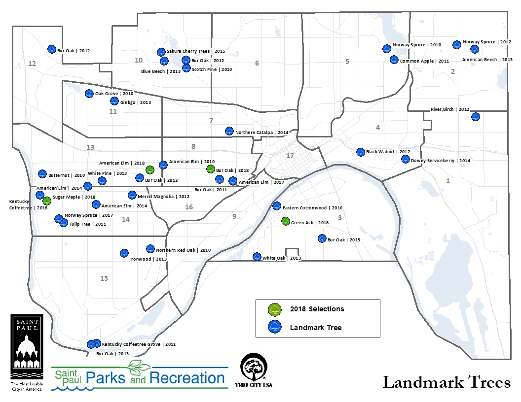 Landmark Tree Map Saint Paul, Minnesota